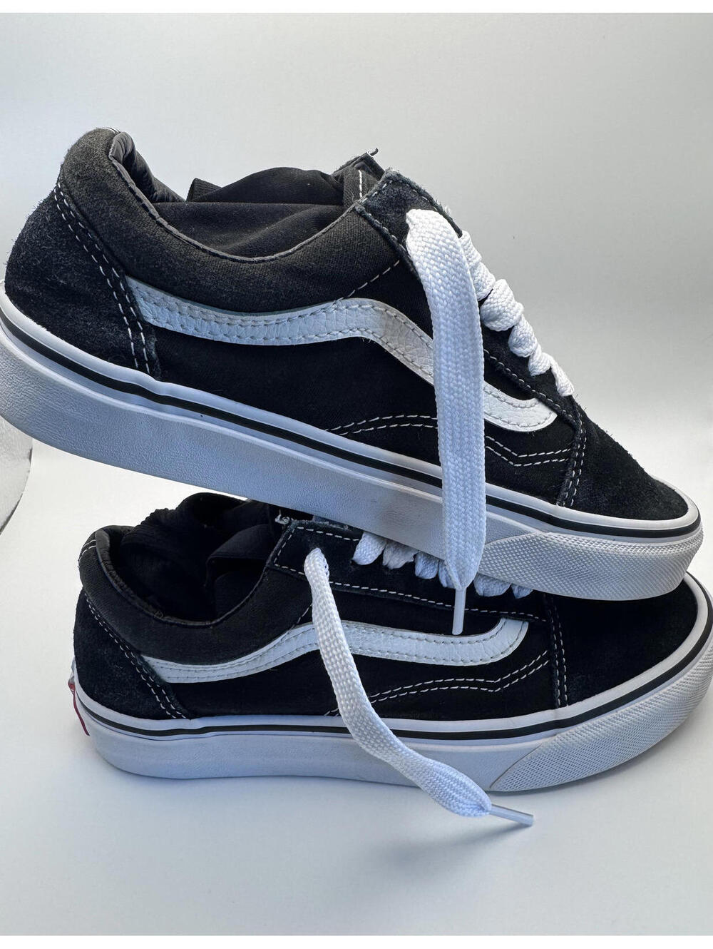 Vans Old Skool Black and White Low Top Sneakers - Picture 2 of 6